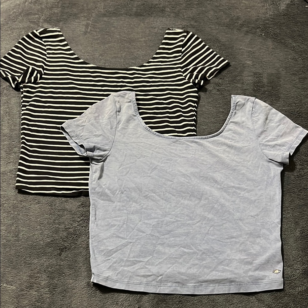 Lot of 2 American Eagle crop tops cotton stretch collection women’s med cotton